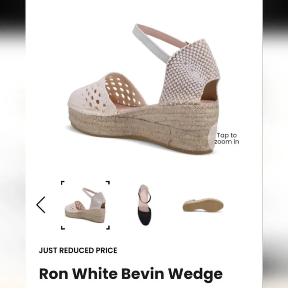 Browns Crochet Espadrille Sandal, cream Woven Fabric Jute Platform SZ 11 EU 41